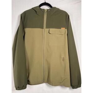 Voyager Men's Two-Tone Green Hooded Windbreaket Jacket Size M